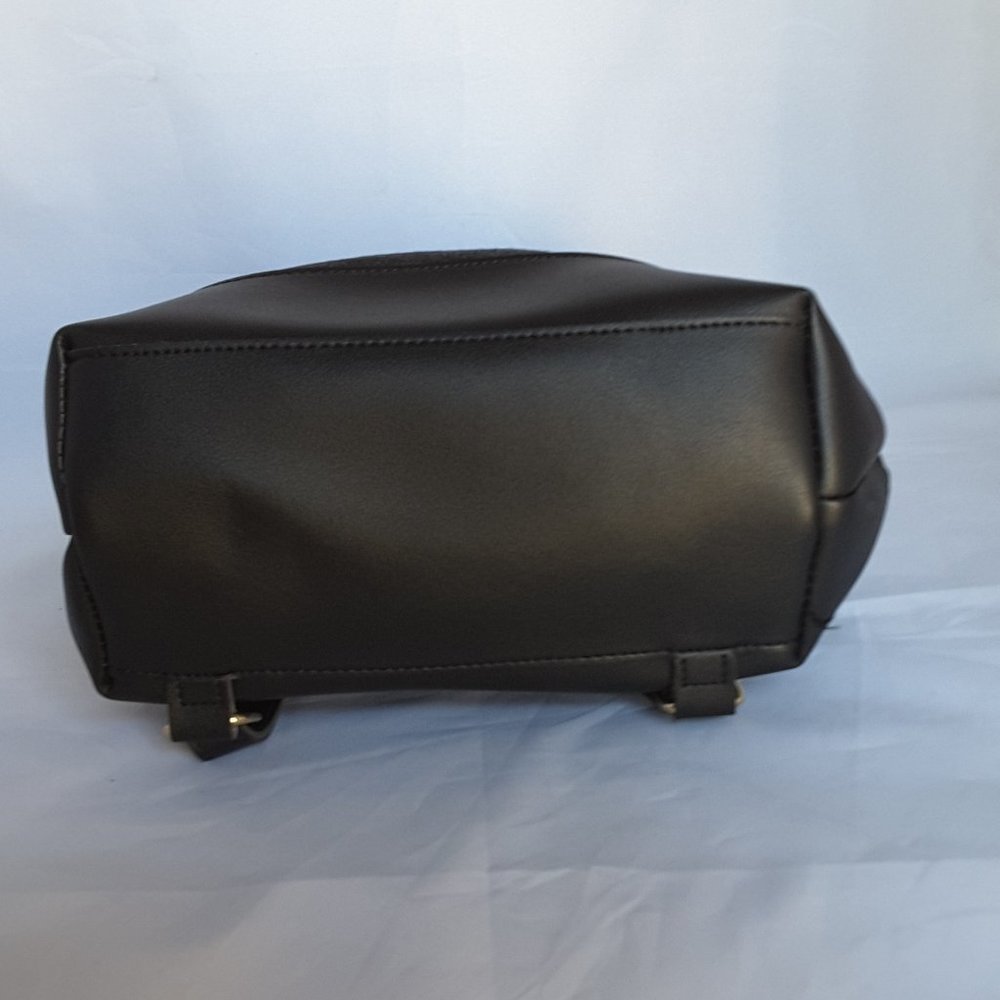 FAUX LEATHER BLACK BACKPACK - Picture 5 of 7